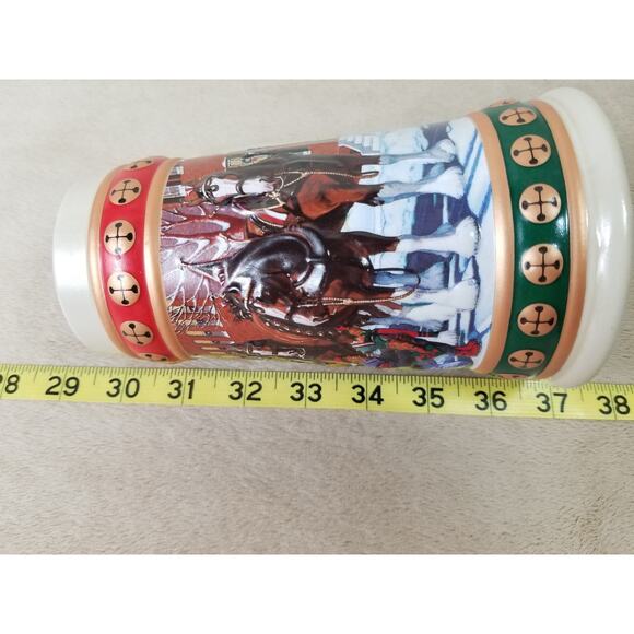 Budweiser Beer Stein Mug Hometown Holiday 1993 Handcrafted 7" Brazil Ceramarte - Picture 12 of 12